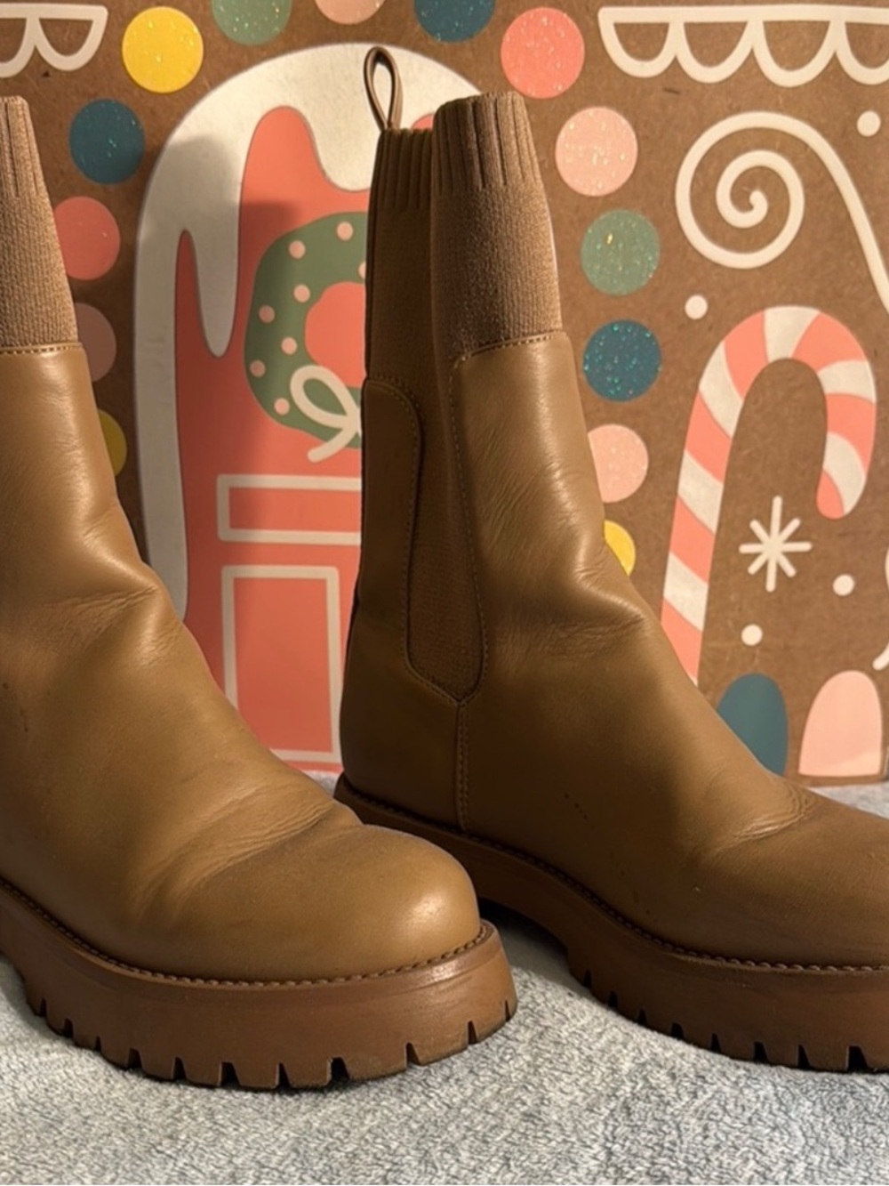 Call It Spring Tan Lug-Sole Chelsea Booties